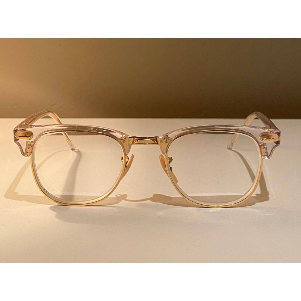 Ray-Ban RX5154 Clubmaster Browline Gold/Clear Glasses - 49-21